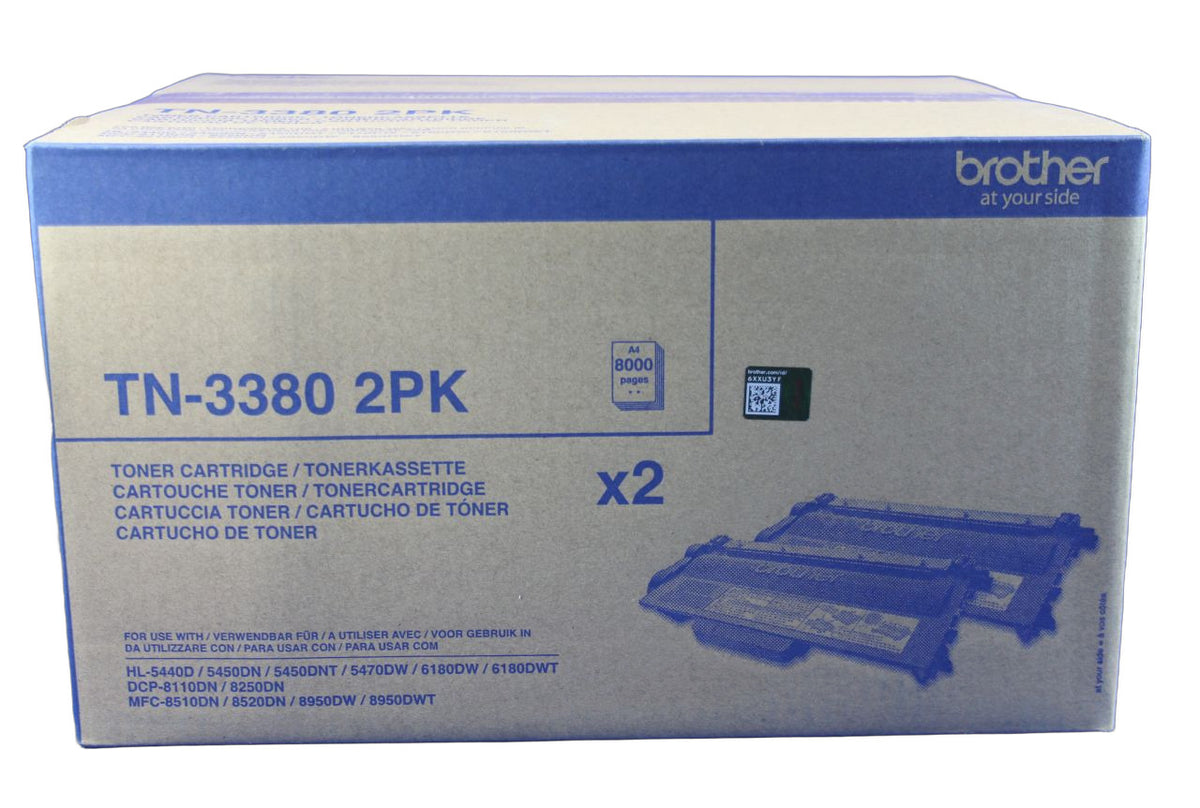 Brother TN-3380 2PK Twin Pack Toner Black -A