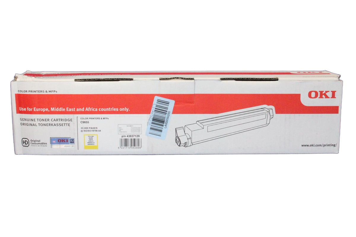 Oki 43837129 Toner Yellow -B